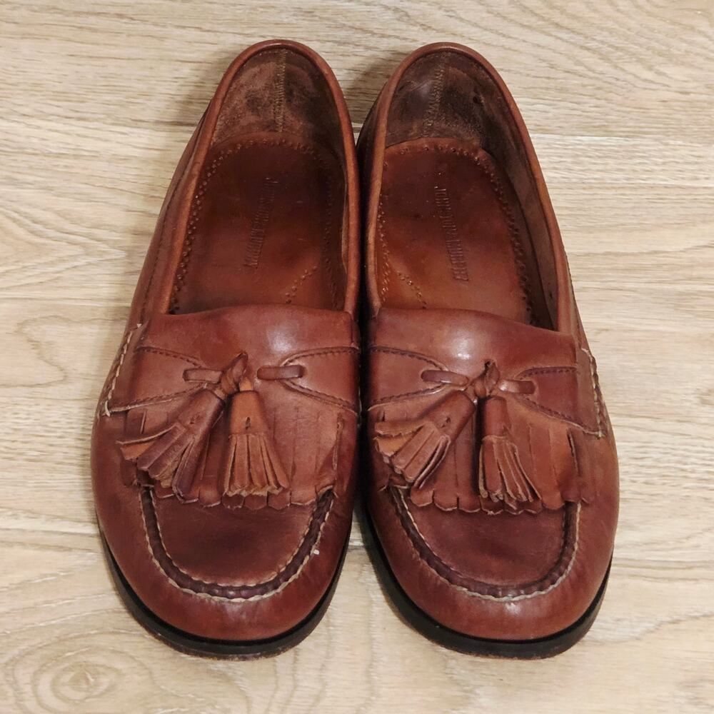 JOHNSTON & MURPHY Leather Kiltie Tassel Slip On Shoes Loafers Mens Size 11 - Picture 2 of 8
